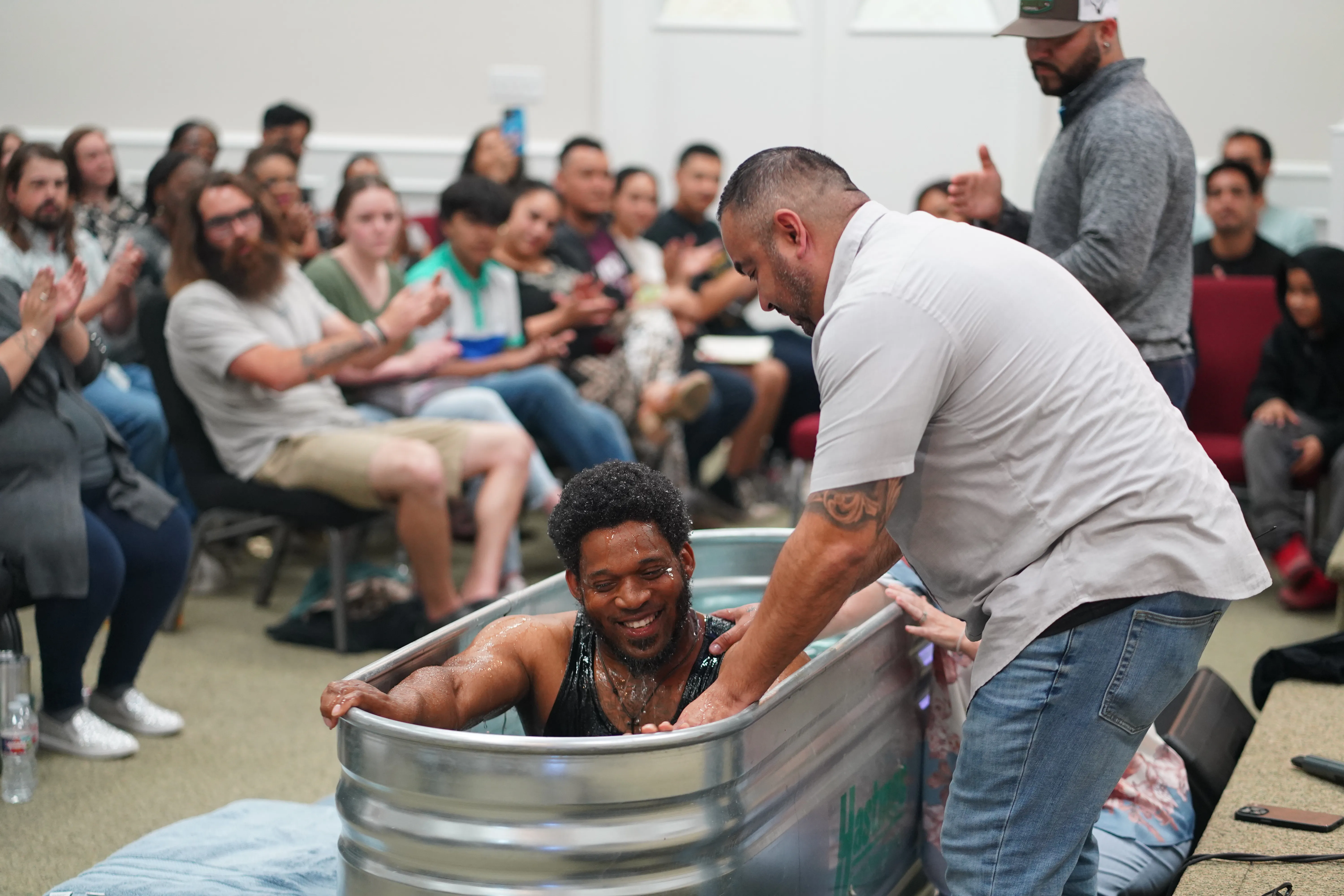 Man being baptised